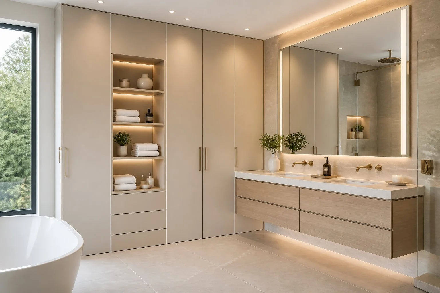 Floor-to-Ceiling Built-In Bathroom Cabinets That Fit Chicago Homes