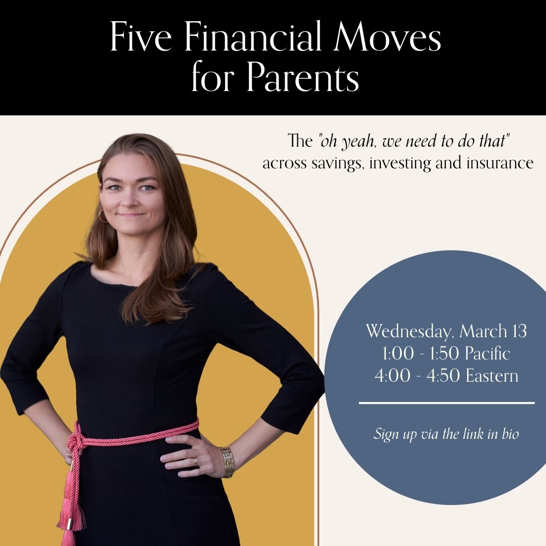 Join us for a lively discussion of five important money moves to make when your children are young --- saving for their college funds, updating insurance policies, and preparing documents that would protect your family if something happened to you

R