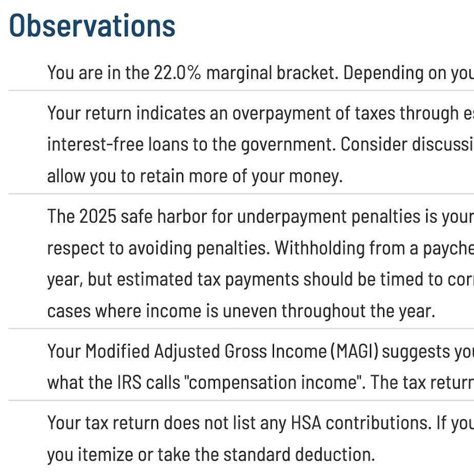 Tax planning observations