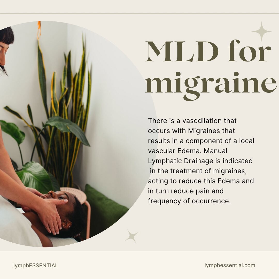 Did you know Manual Lymphatic Drainage is used in the treatment of migraines? Working between attacks to reduce local vascular edema, migraine pain and frequency can be drastically reduced. 
✨✨✨ 

#manuallymphaticdrainage #lymphaticdrainage #lymph #l