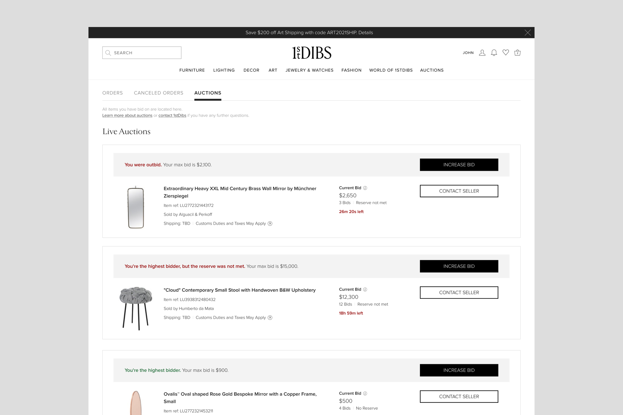 Buyer Order Management dashboard