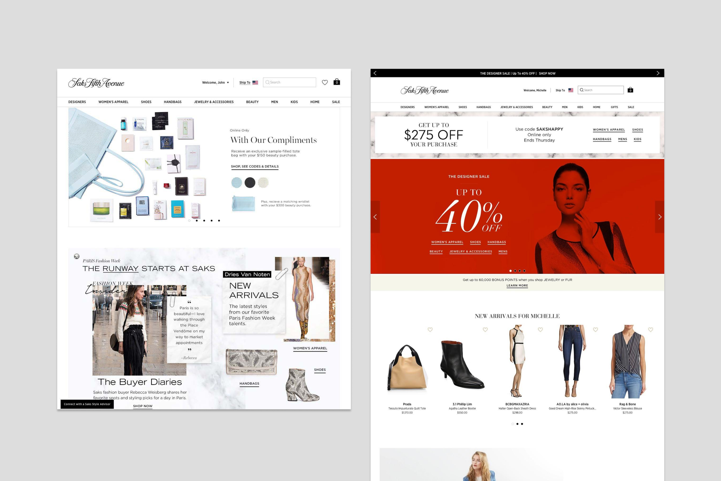 Old and New Home Pages