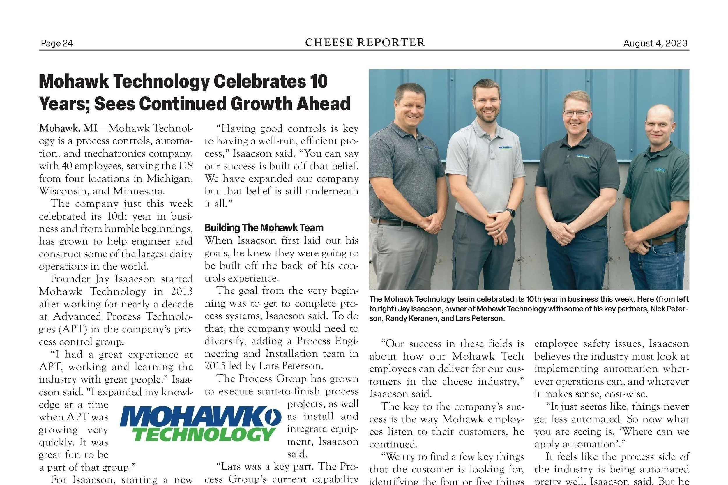 Cheese Reporter Newspaper Article
