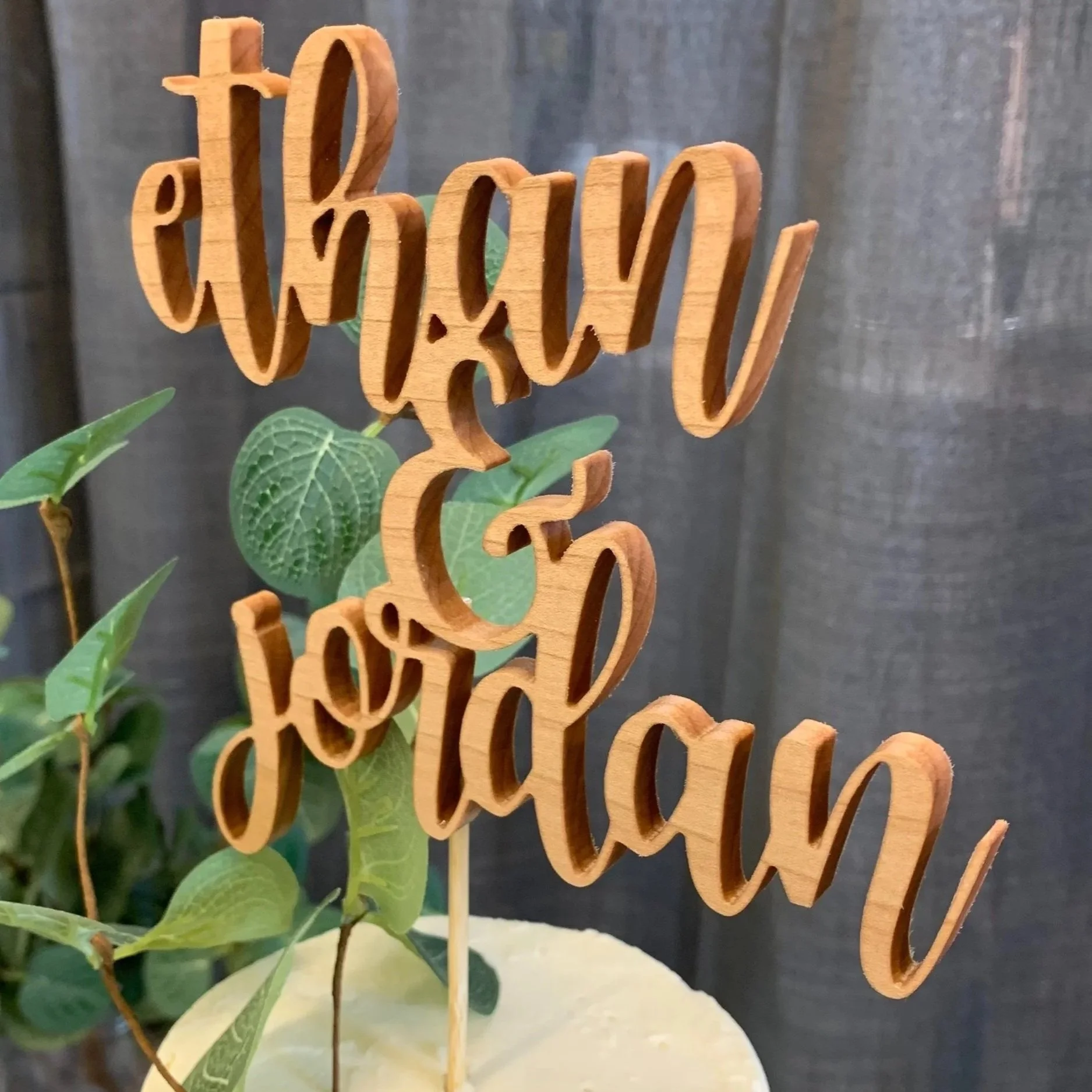 Custom Wood Cake Topper