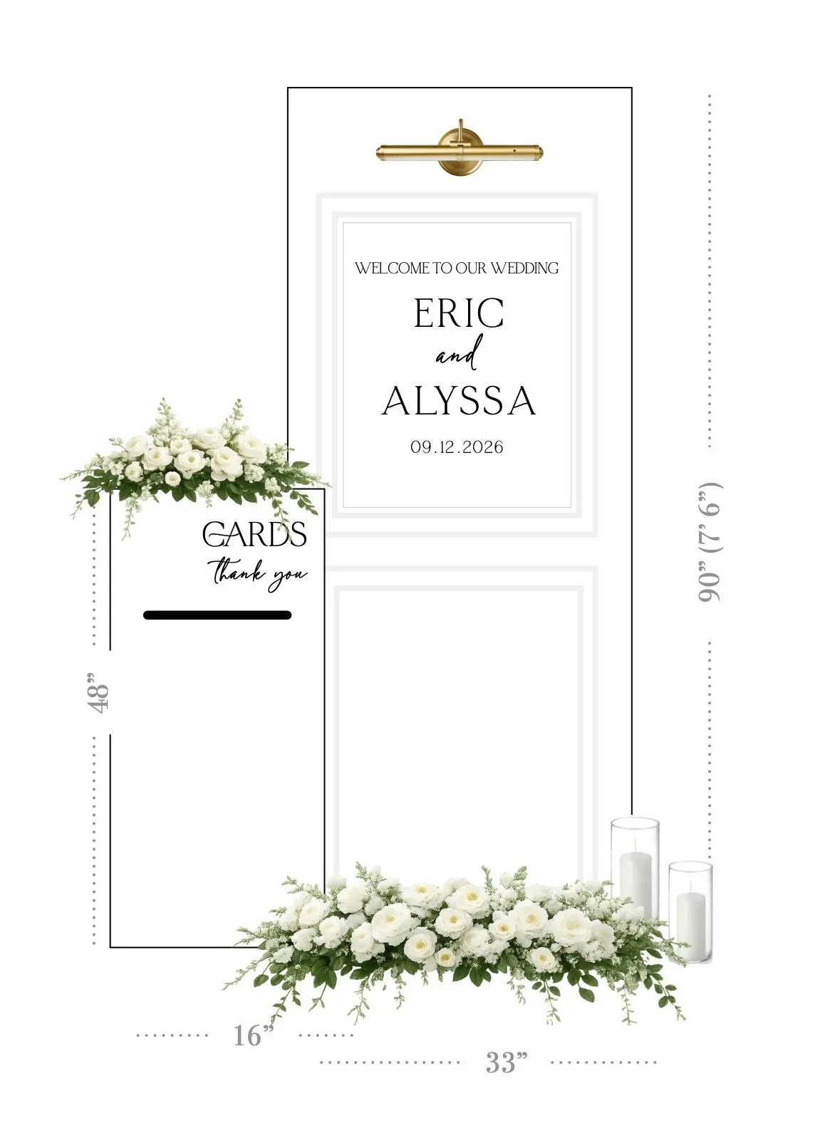 ALYSSA Welcome Sign // Gallery Panel x Card Pedestal