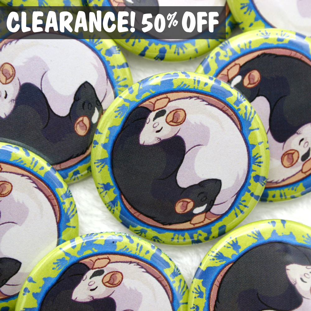 Yin Yang Rats Pinback Button