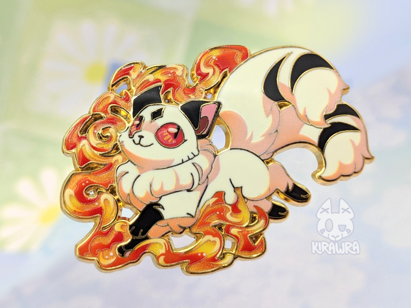 Fire Nekomata Pin