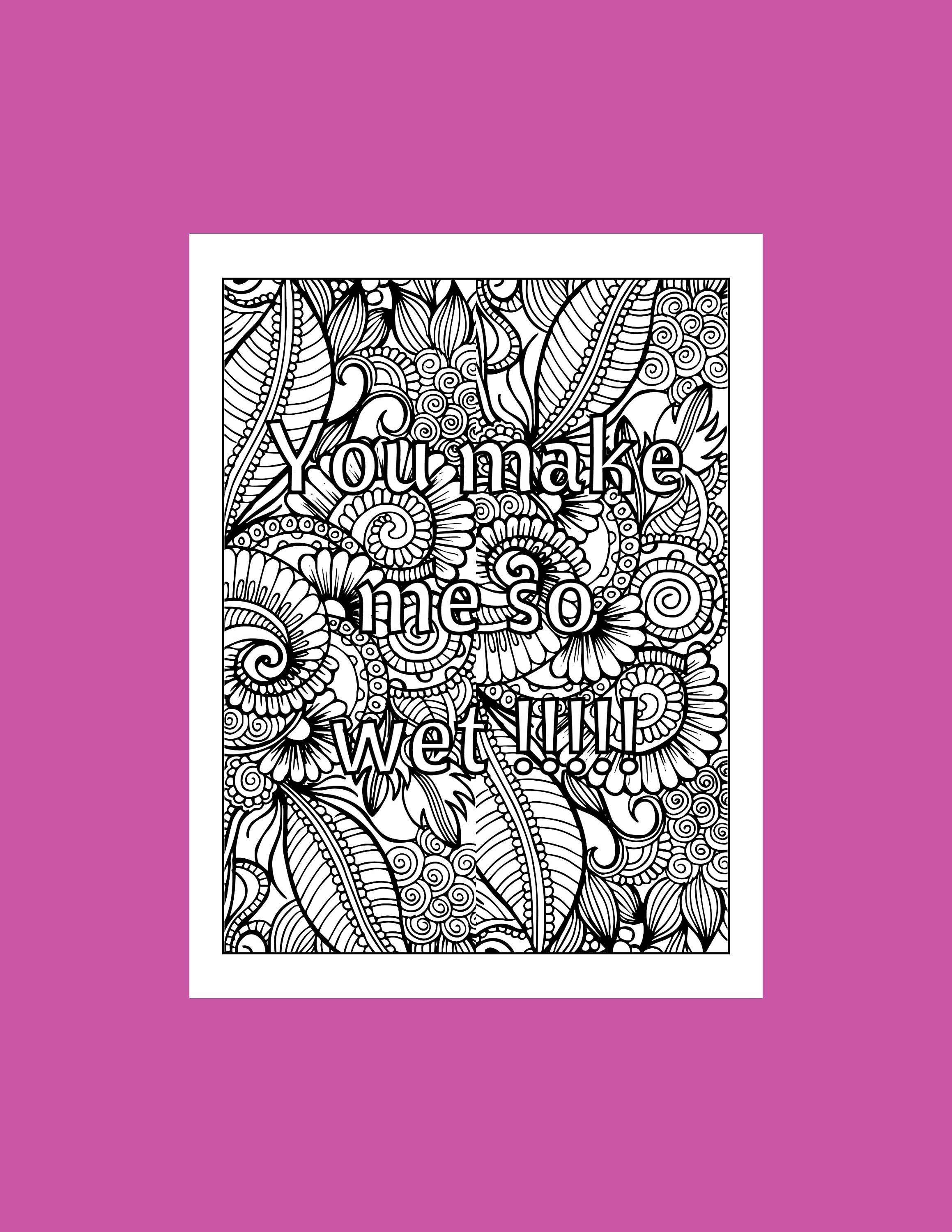 Sexy digital coloring page, Erotic art print, pattern line art, Quote digital download, Sex Positive Bedroom decor, Adult coloring
