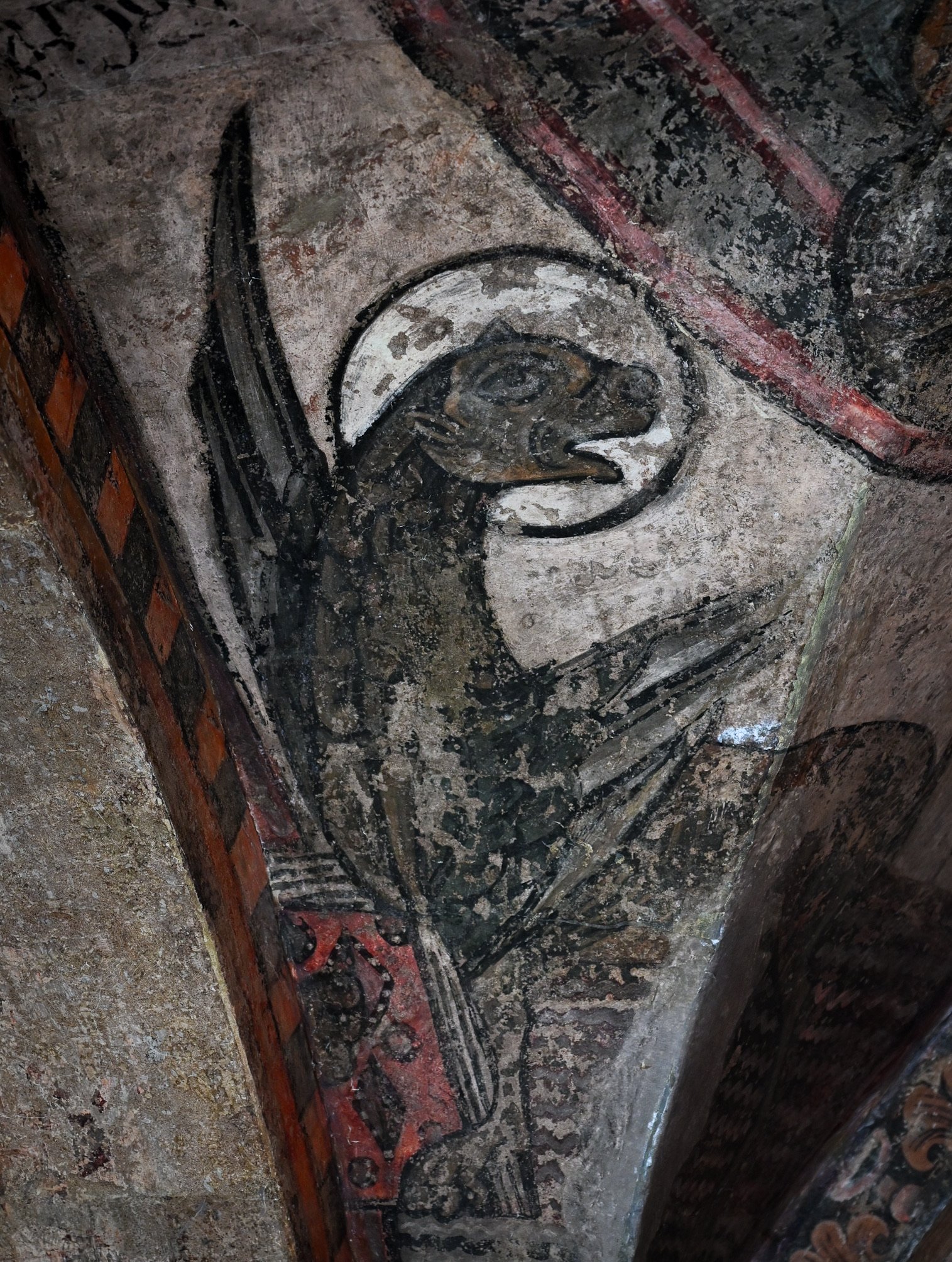 Remnants of frescoes at Castell de Cardona