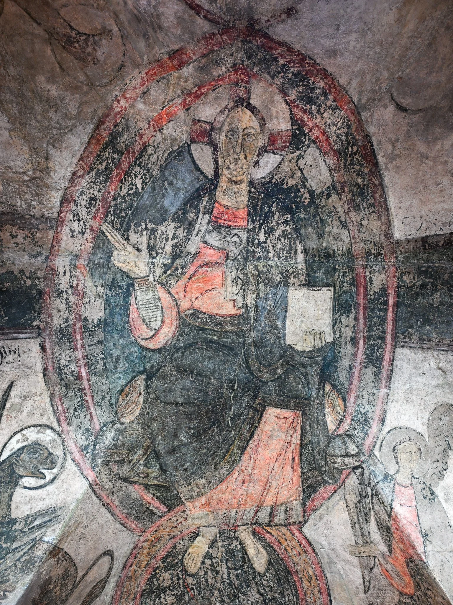 Remnants of frescoes at Castell de Cardona