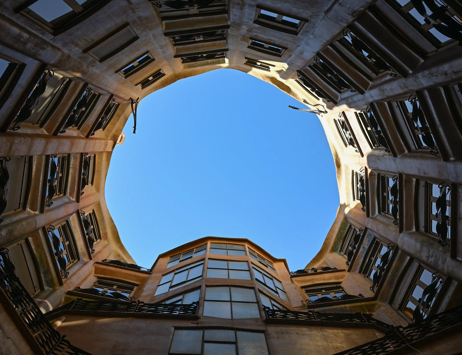 View from the courtyard at Casa Milà