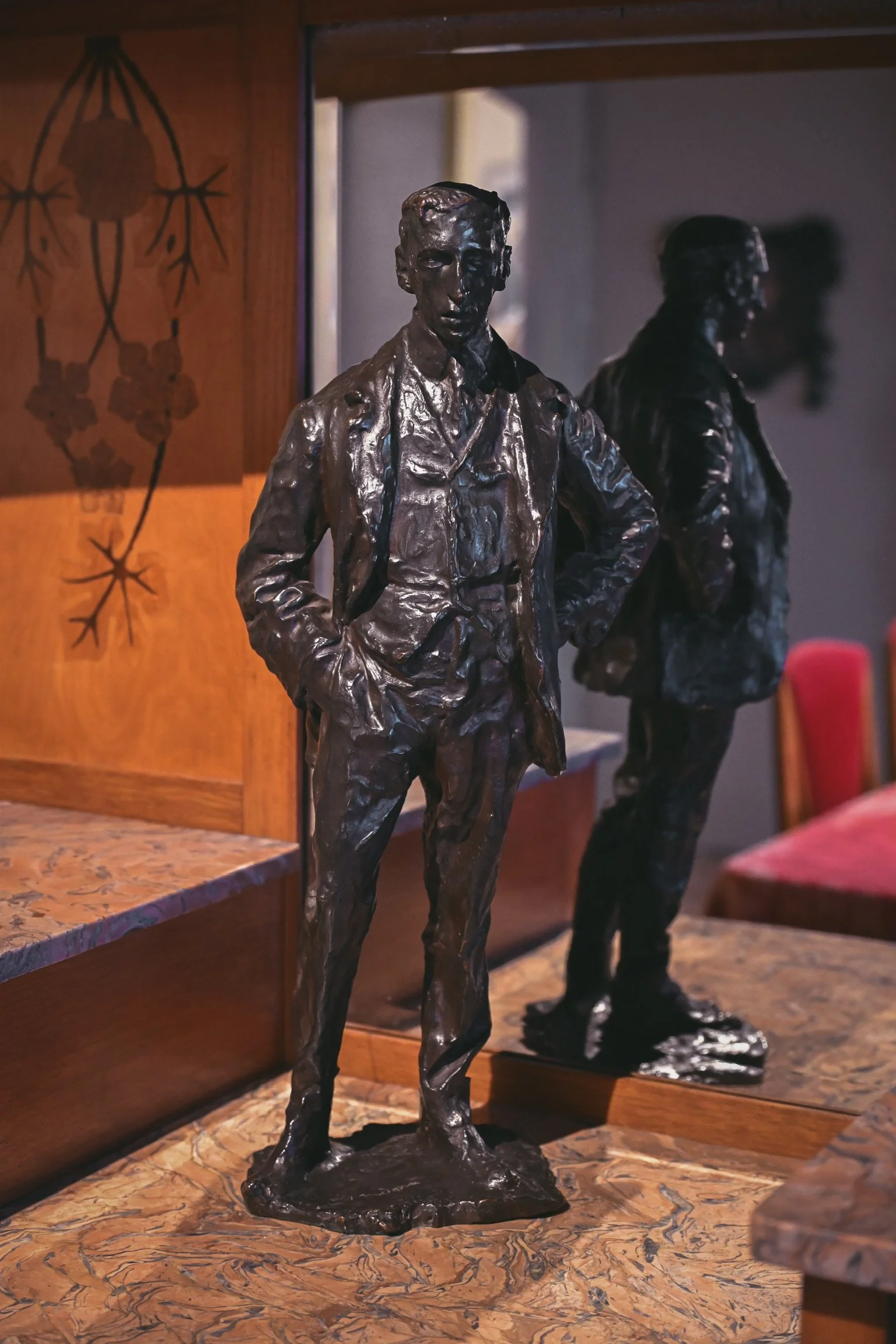 Antique statue inside Casa Milà