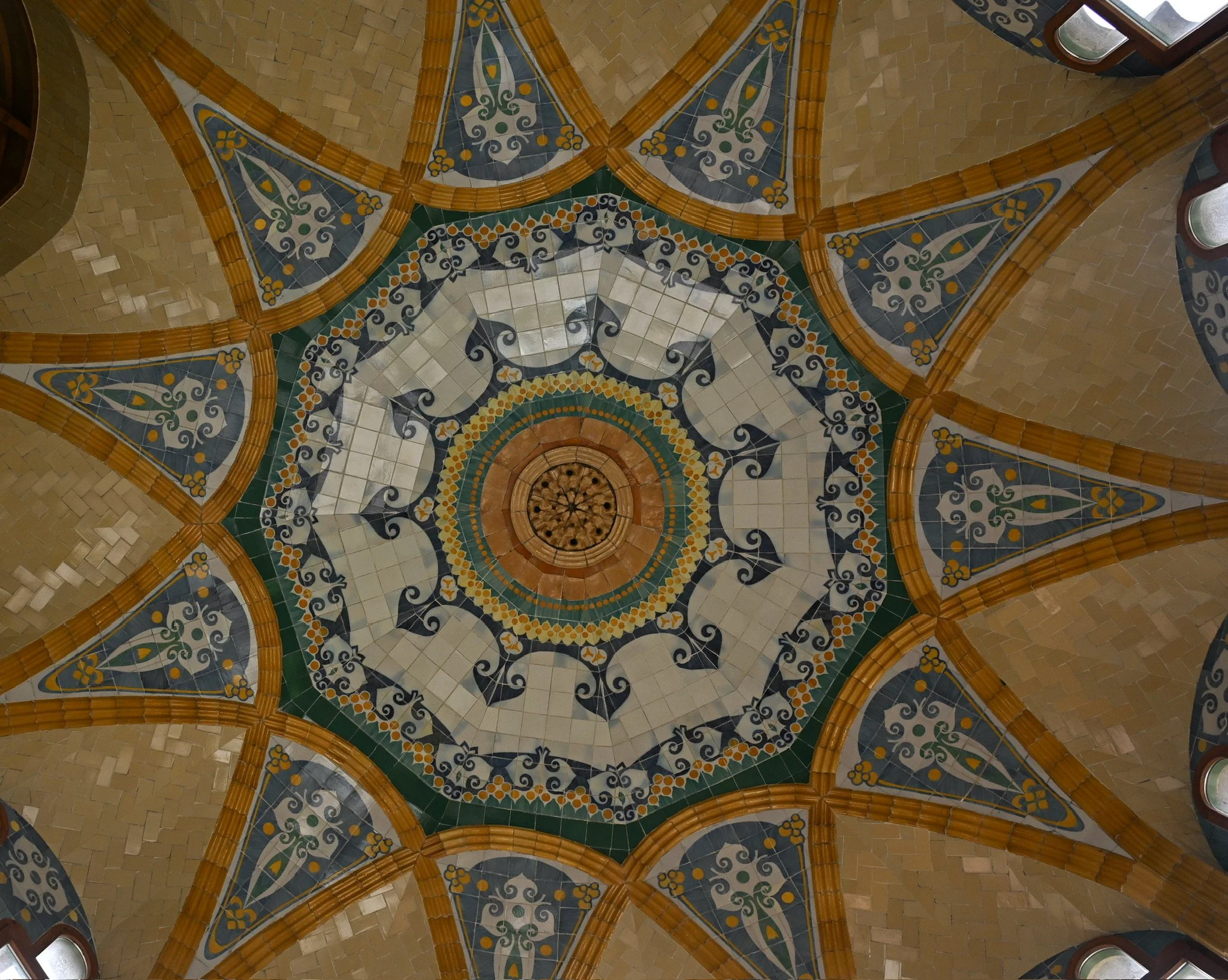 Ceiling mosaic inside Hospital de la Santa Creu i Sant Pau