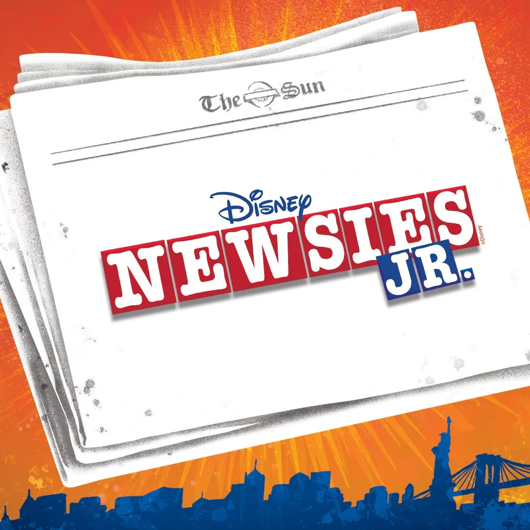 Disney's The Lion King Jr. logo on a yellow background, featuring stylized text and a simplified lion illustration.