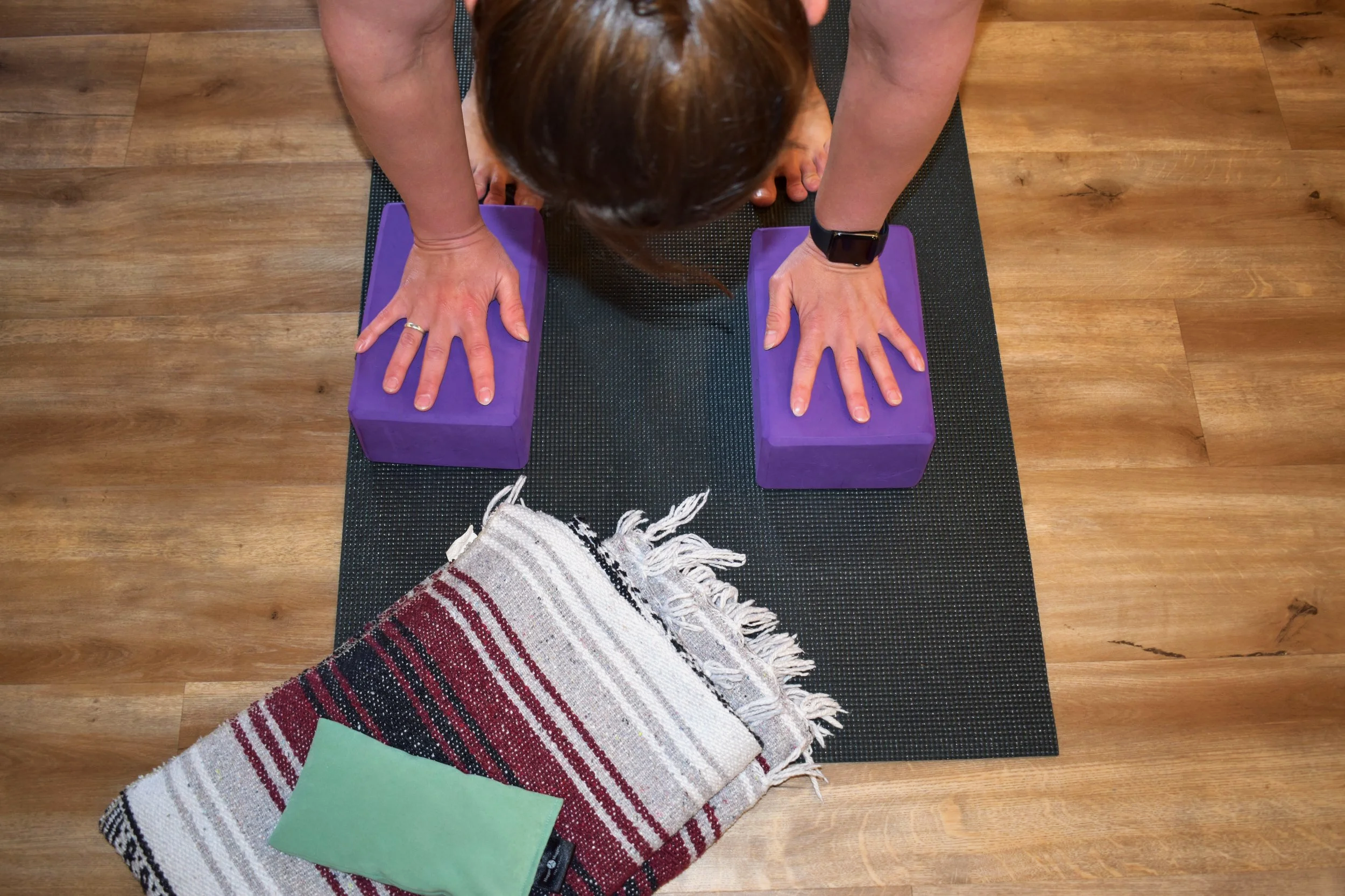 yoga therapy props, modified yoga pose, somatics, therapeutic yoga