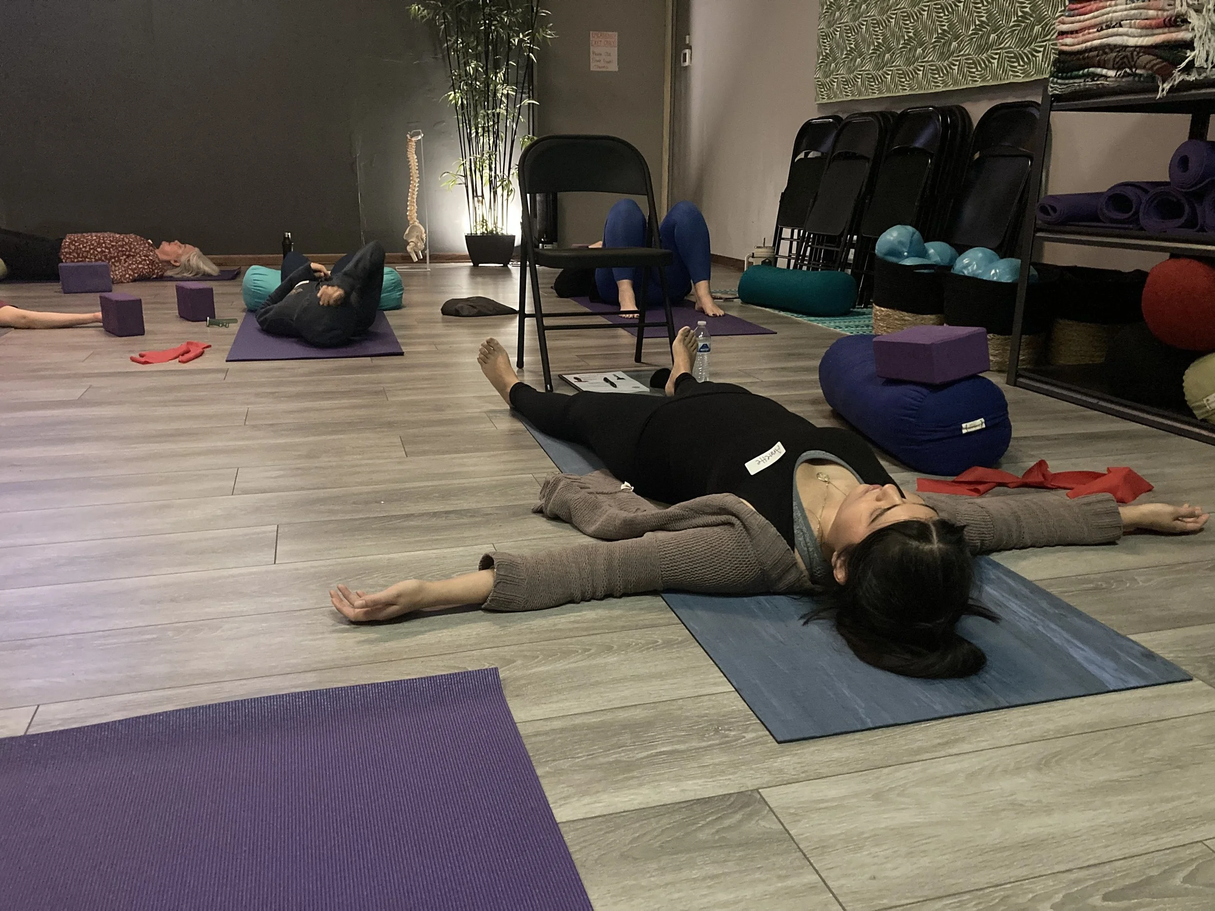 restful, gentle, slow, mindful yoga, breathwork and meditation