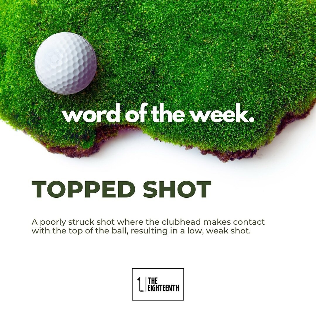 This week&rsquo;s word of the week is &lsquo;Topped Shot&rsquo; ⛳️

Not my favourite kind of shot. whoops!
.
.
.
.
.
#toppedshot  #wordoftheweek #golftips #golfblog #golfersofinstagram #word 
 #golf #golfblog  #golfcommunity #golfswing #golfing #thee