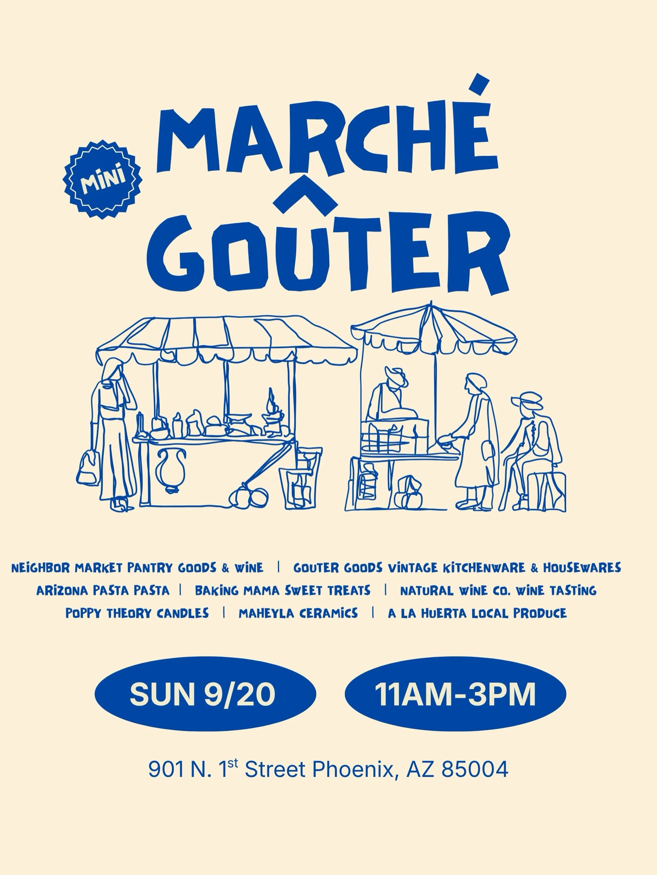 Save the date: Sunday, September 20 from 11am - 3pm. Let&rsquo;s break in &ldquo;fall&rdquo; together 😋. &ldquo;March&eacute; go&ucirc;ter&rdquo; (or more commonly le go&ucirc;ter at a market) refers to a market snack or the tradition of tasting and