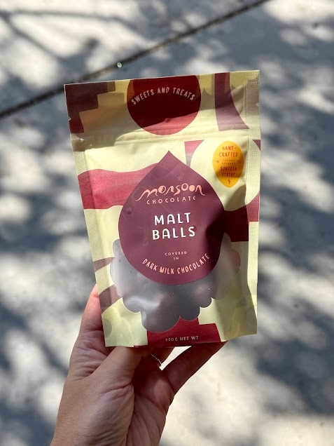 Monsoon Malt Balls Covered in Dark Milk Chocolate