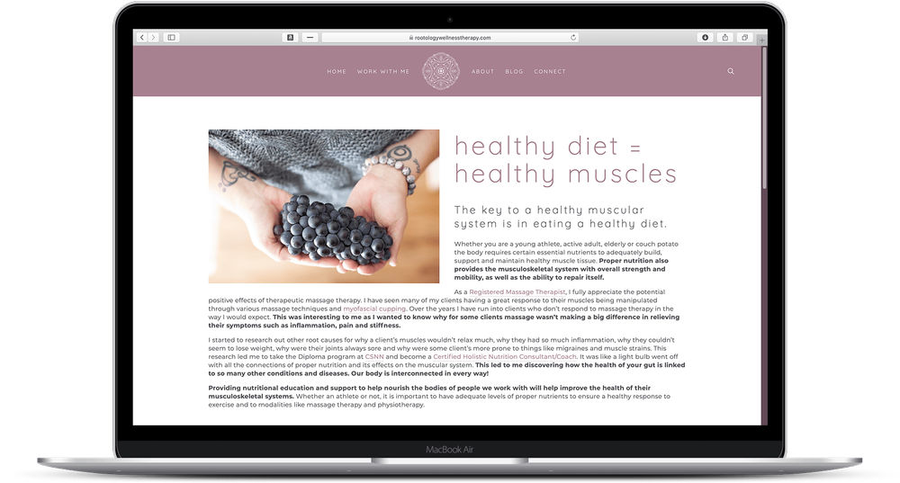 Rootology Wellness Therapy - MacBook mockup