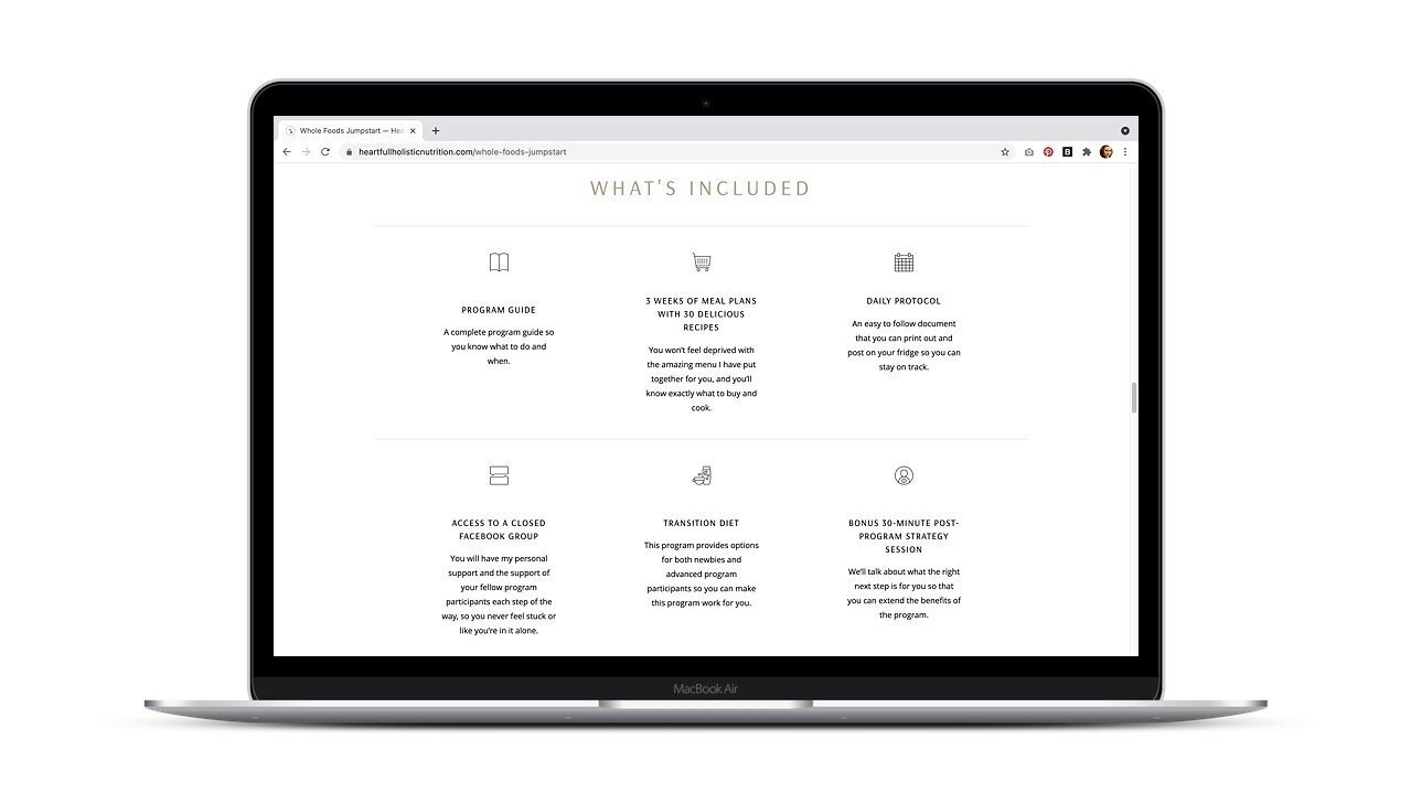 Heartfull Holistic Nutrition and Wellness - MacBook mockup