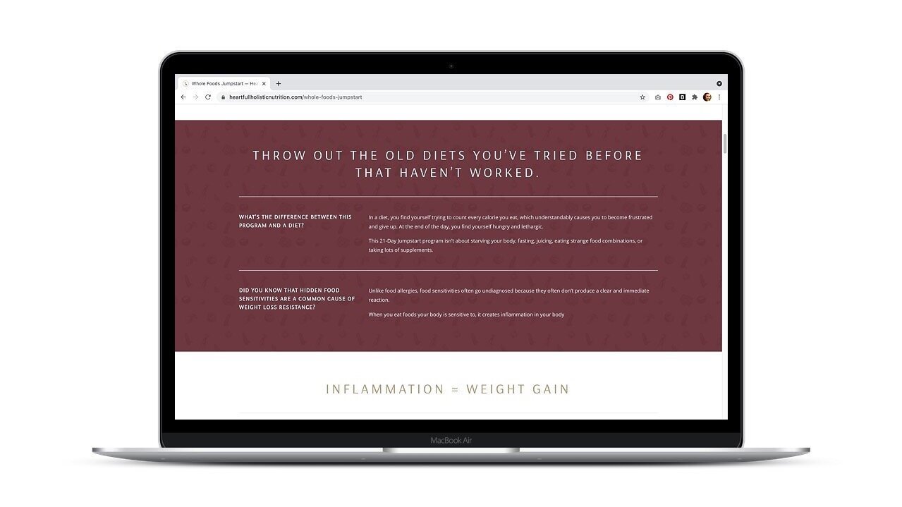 Heartfull Holistic Nutrition and Wellness - MacBook mockup