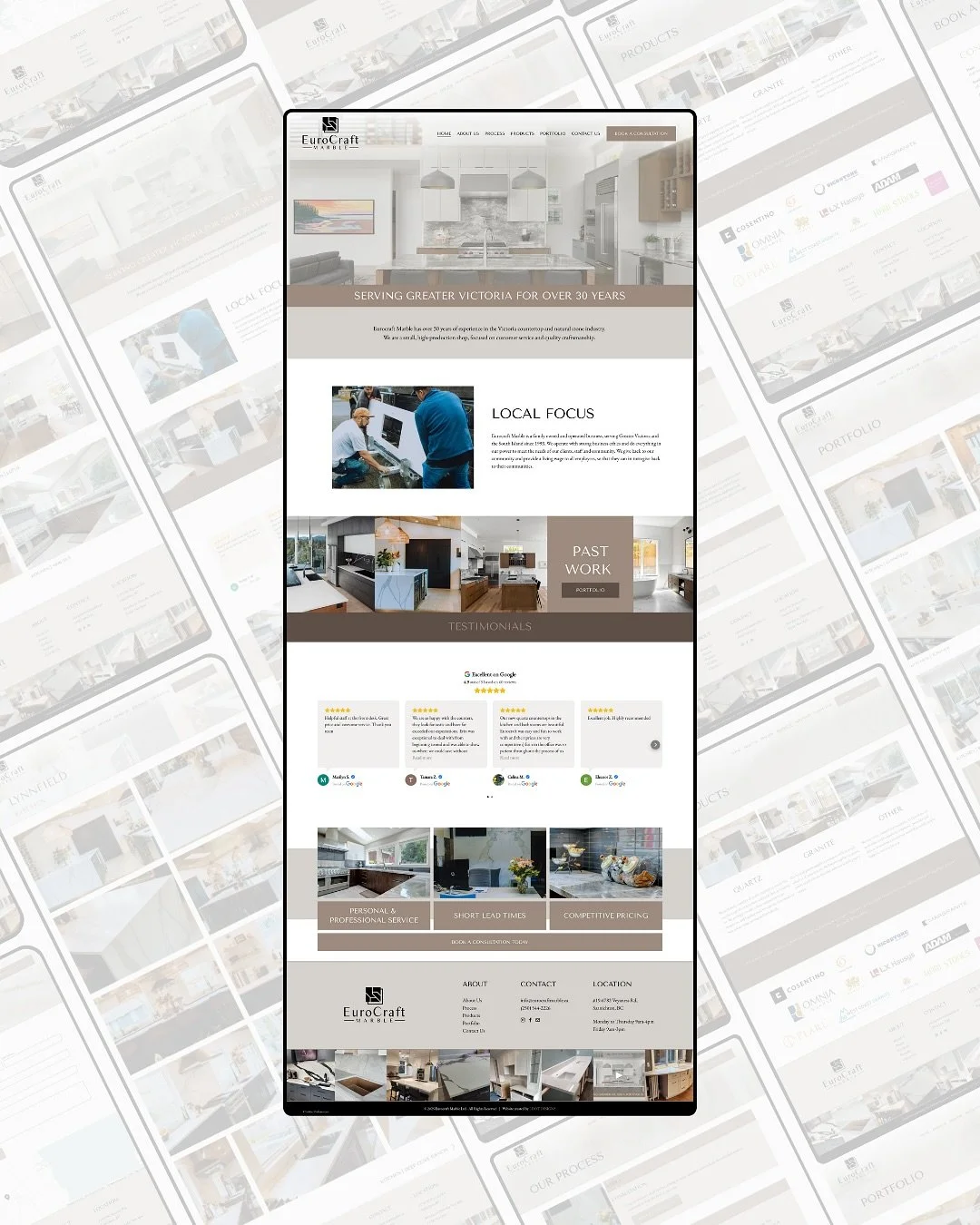 Website Design Project | Eurocraft Marble 💎

This project was such a DREAM to work on ✨

For starters, the professionalism from the Eurocraft Marble team, specifically Joanna (my point person) was such a joy to work with. Some people have a special 