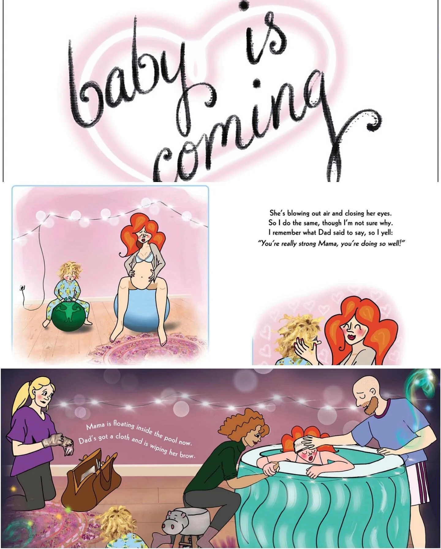 Baby is coming: A homebirth story by Blockie Doyle. Free on Kindle for the next 3 days! More about it below from the Amazon page. Find in the Kindle Library &amp; be sure to buy for $0 not via kindleunlimited which is a paid option. 

&mdash;&mdash;&