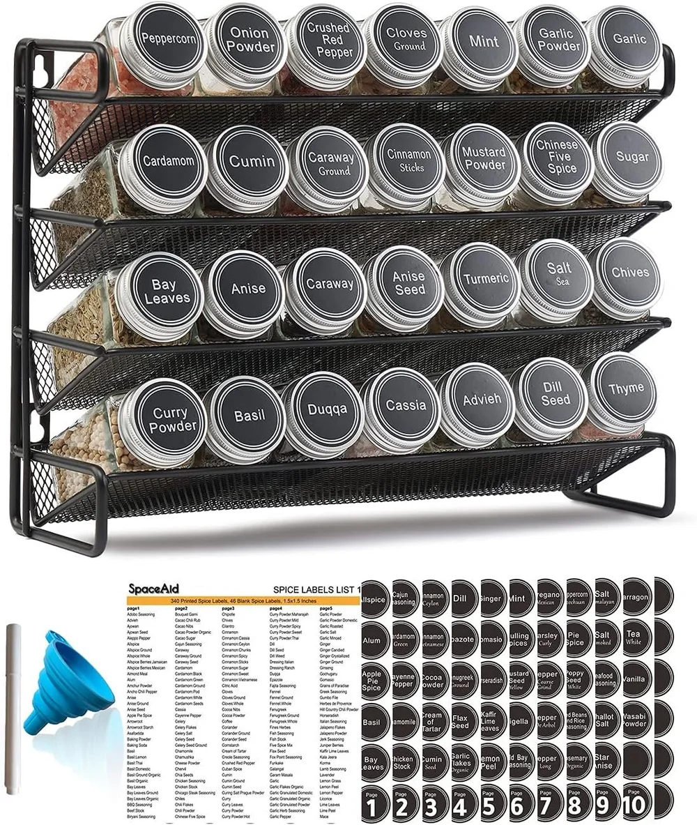 Horizontal Spice Rack &amp; Jars