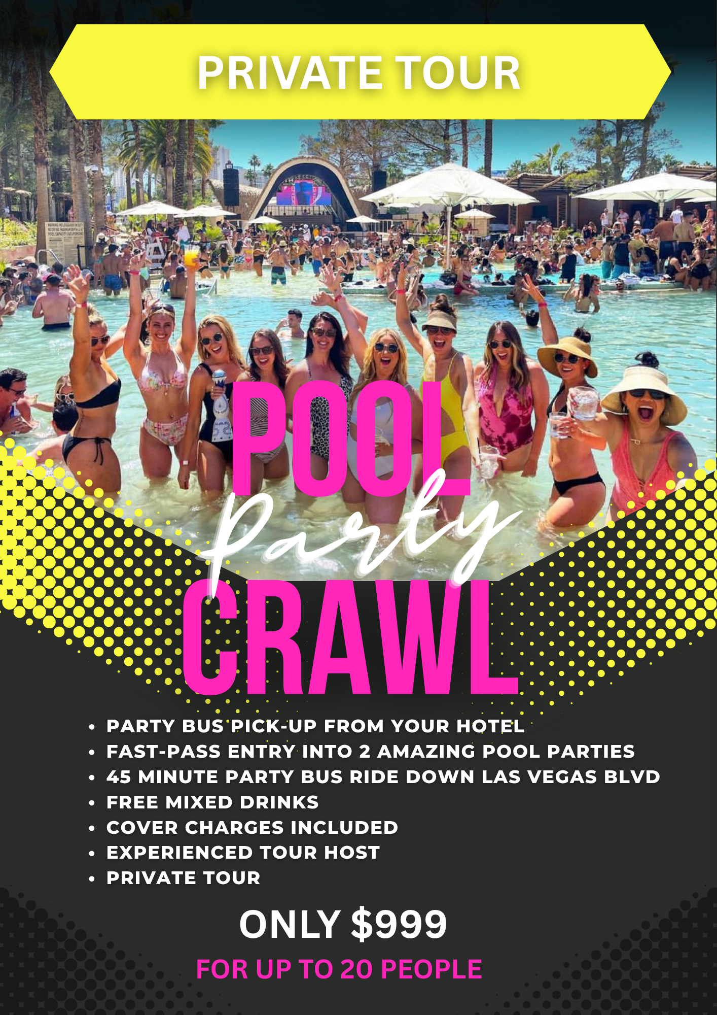 This private Las Vegas pool party tour is the ultimate daytime party experience!