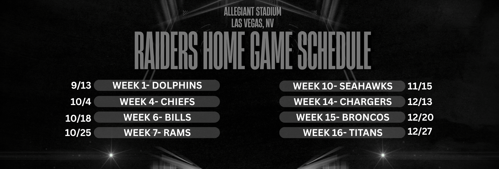 Las Vegas Raiders Home Game Pre-Game Party Bus