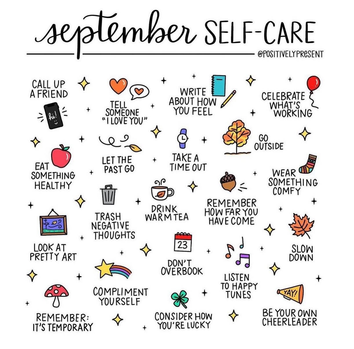 Good morning sis!! September already?! As we say goodbye to summer and transition into autumn&hellip;here are a few ideas to set your intentions for the month!

It&rsquo;s time to FALL 🍂🍁 back in love with taking care of yourself. You deserve it!! 