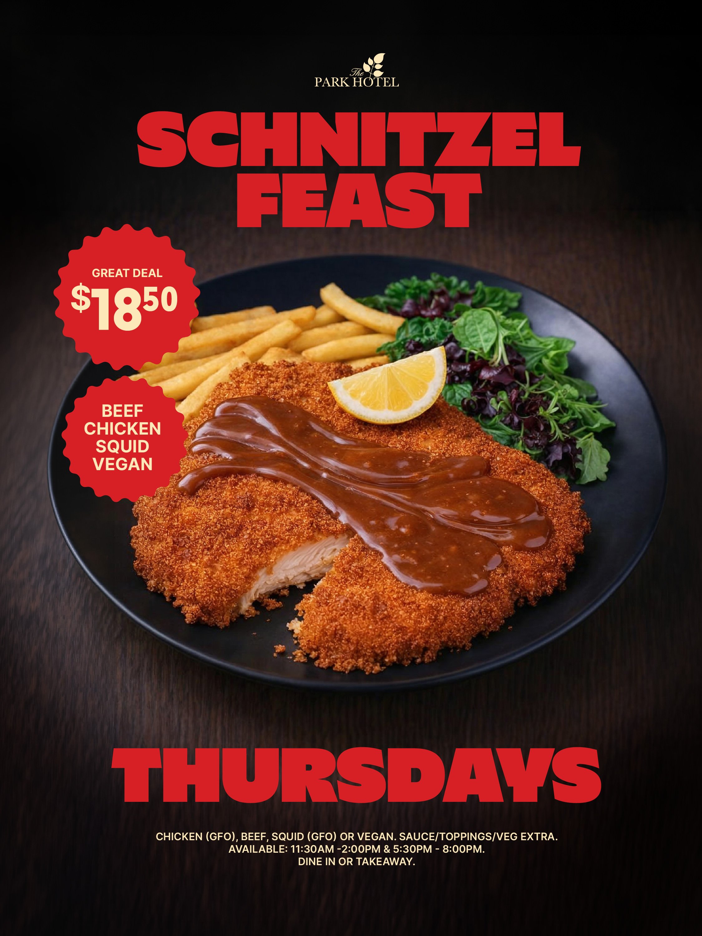 $18.50 Schnitzel Thursday Mount Gambier