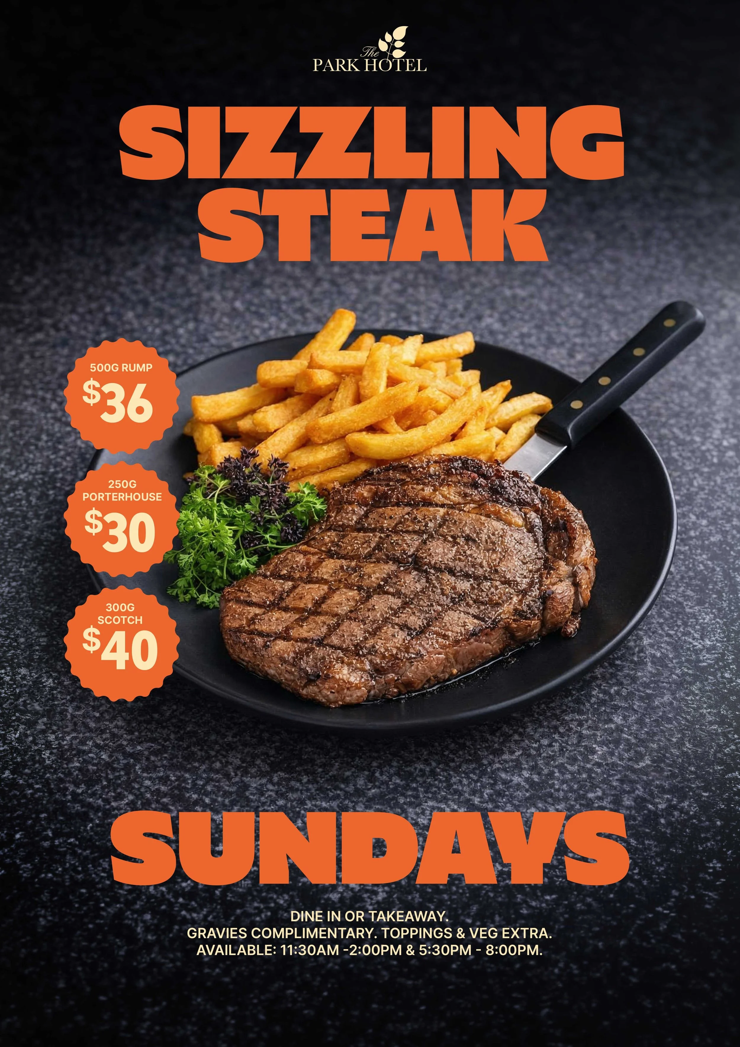 Steak Night Sunday Deals at the Park Hotel Mount Gambier