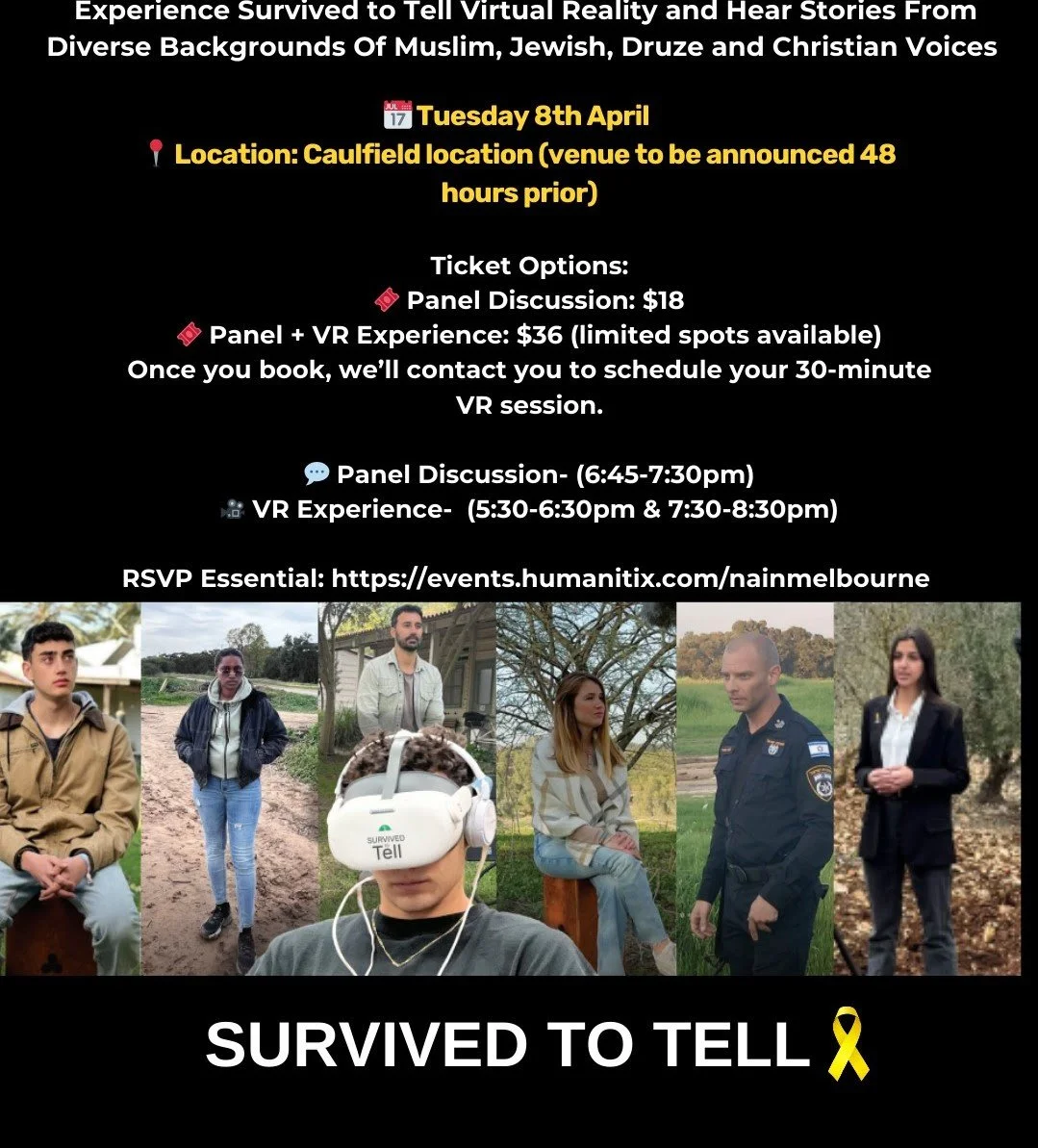 SURVIVED TO TELL - Register to hear Oct 7 survival stories - Melbourne ...
