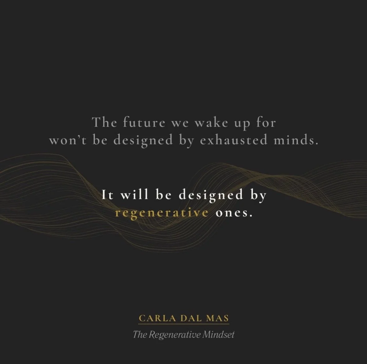 Exhaustion is not a design strategy.

The most important thing you bring to your next project isn&rsquo;t more hours. It&rsquo;s a mind restored enough to see what matters.

#RegenerativeMindset #RegenerativeFutures #AEC #WellbeingByDesign #CadimaStr