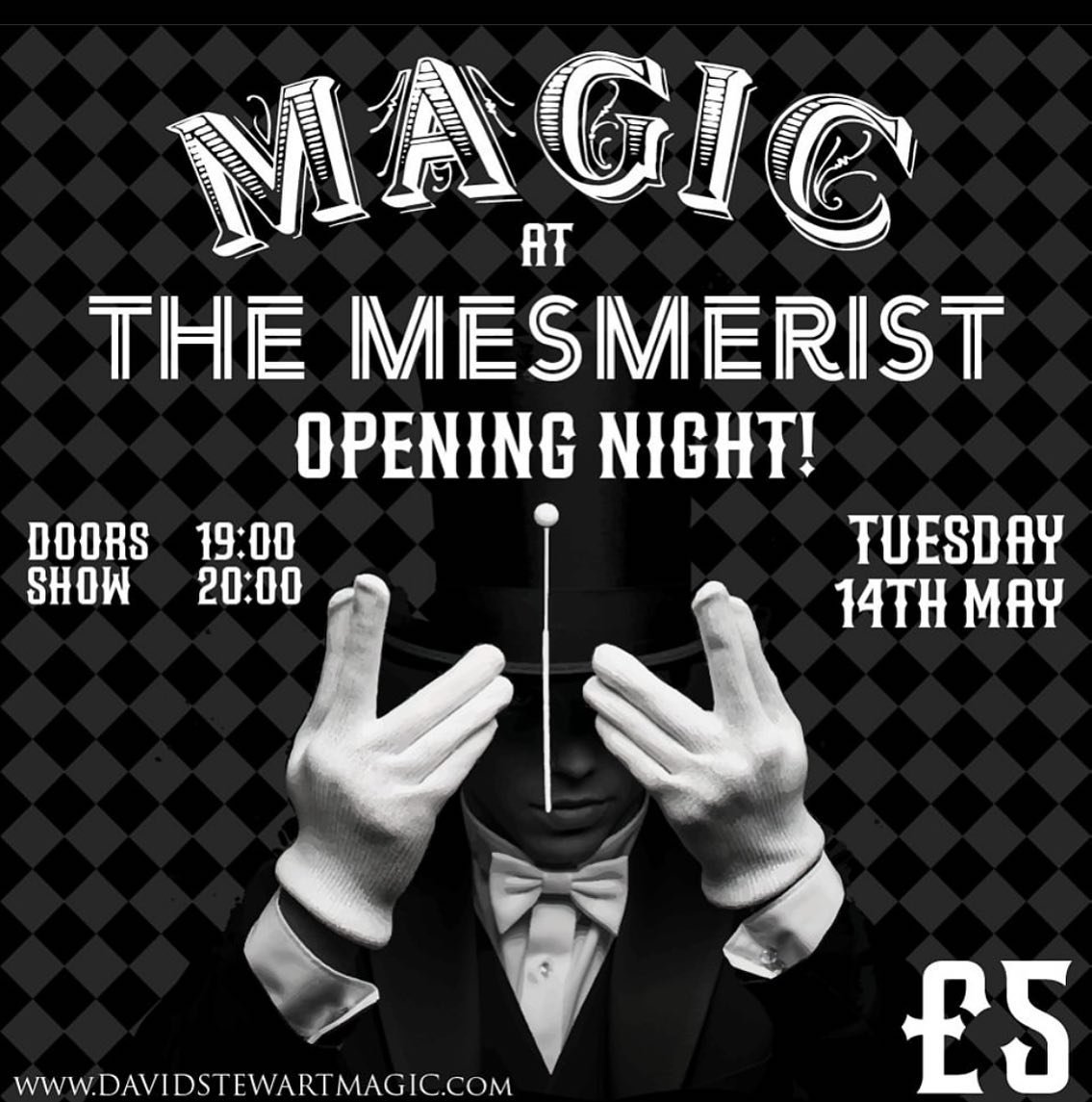 Head to the Mes this evening and experience mind-blowing Magic and Hypnotism from the one and only David Stewart @ 7pm! 🪄🎩

Immerse yourself in the world of Magic from 8pm with a Private show in our beautiful Birdcage Bar, only &pound;5pp🤩

Everyo