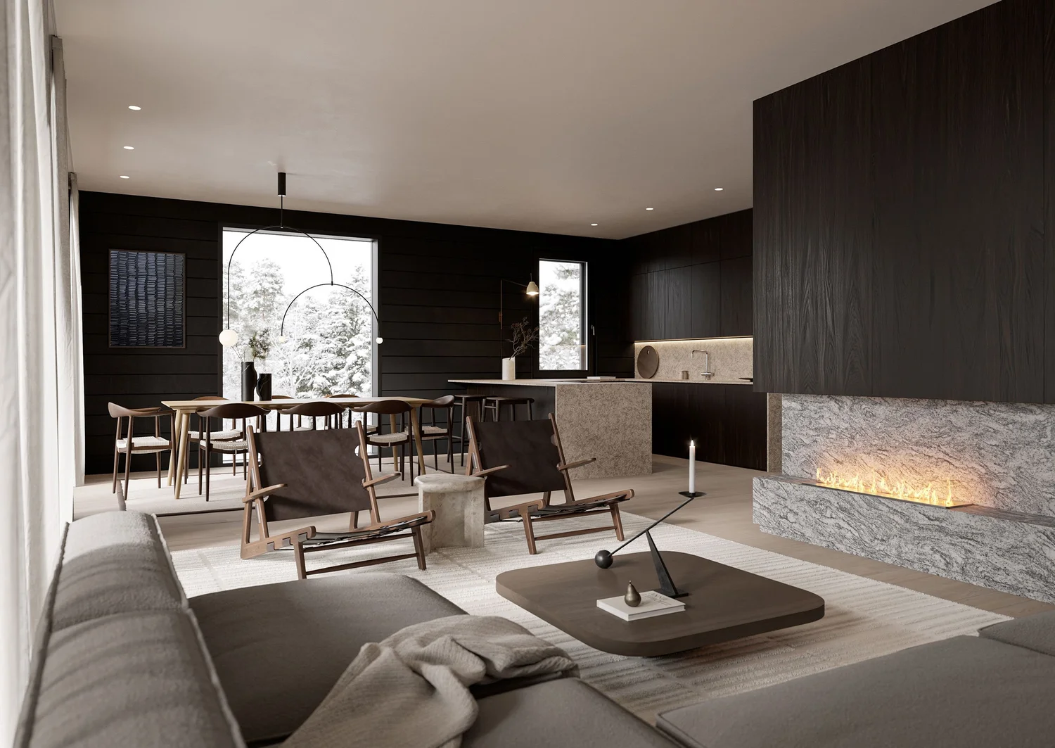 Snapshot of Finland Lapland Styled Penthouse Space With Open Landscape