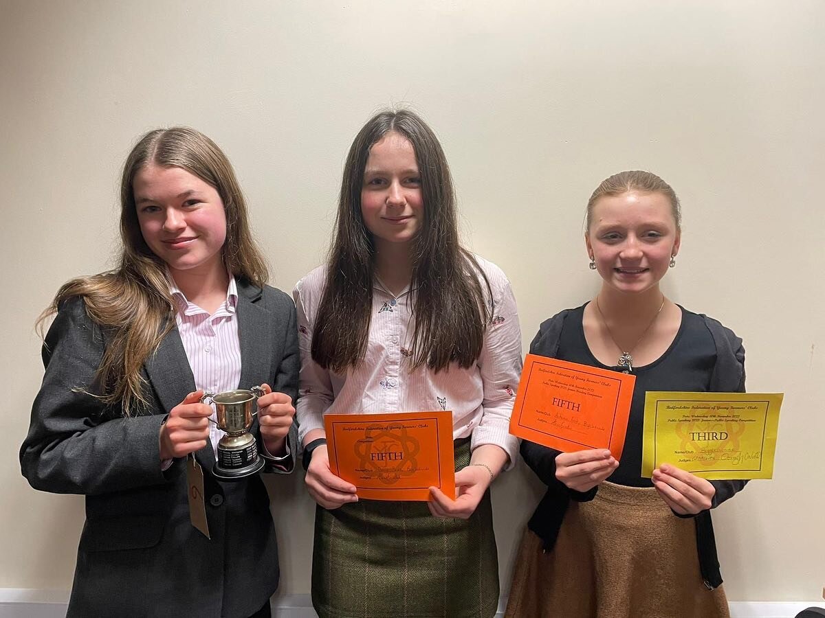 Huge congratulations to the junior members that took part in the public speaking competition representing Biggleswade. It was a successful evening with Autumn and Grace placing joint 5th in the individual junior reading, out of a strong field of 14 c