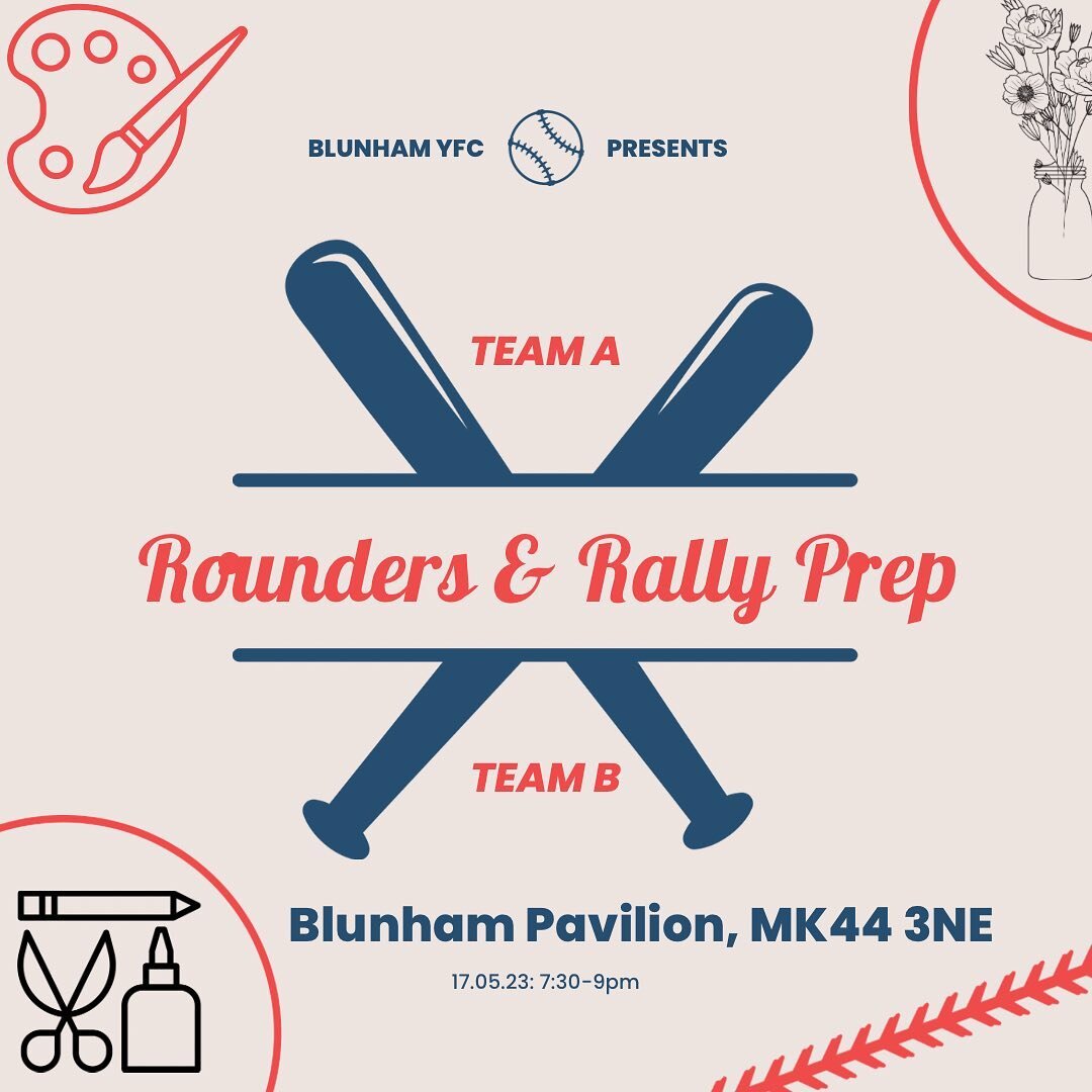 🔴 ROUNDERS &amp; RALLY PREP ⚪️

This week&rsquo;s meeting! Great chance to play some rounders and get prepped ready for rally on Saturday!! Remember to bring anything that may help you with any prep you will be doing for classes! 🔨🔧🖍️📝