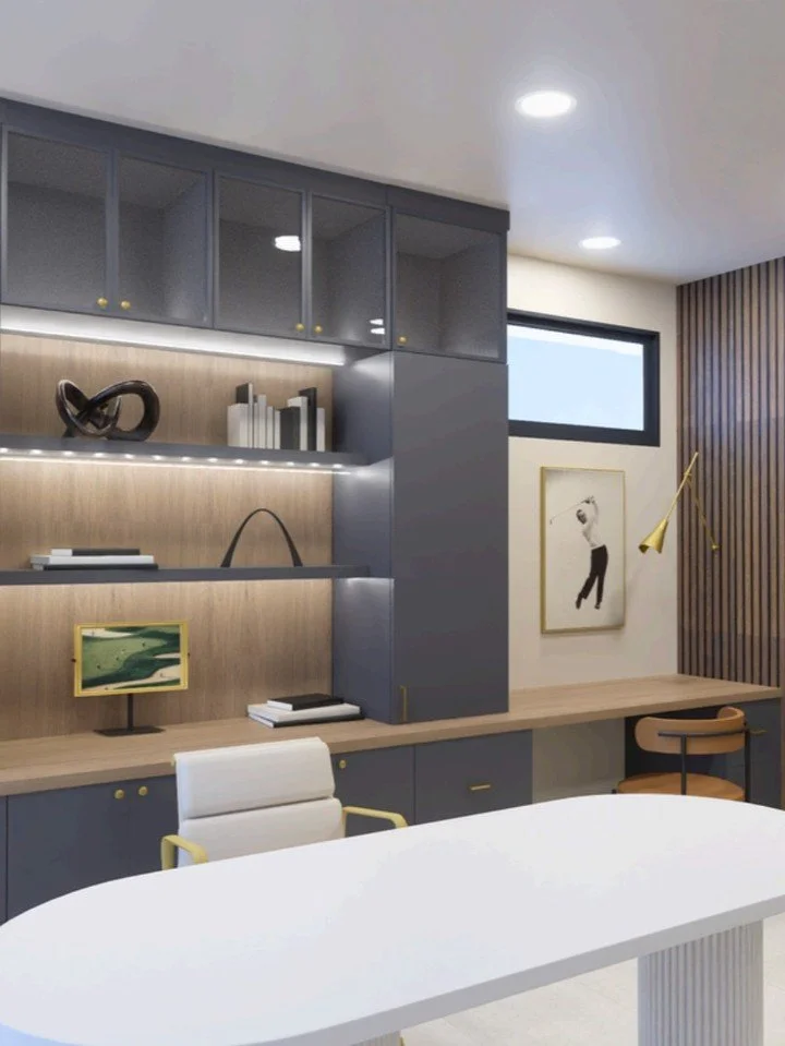 Home office non negotiables, go. 👇

Good lighting, a comfortable chair, and a space that actually makes you want to sit down and get something done. 

Sharing a peek at our House on the Hill renderings as it all starts to come together.

#InteriorDe