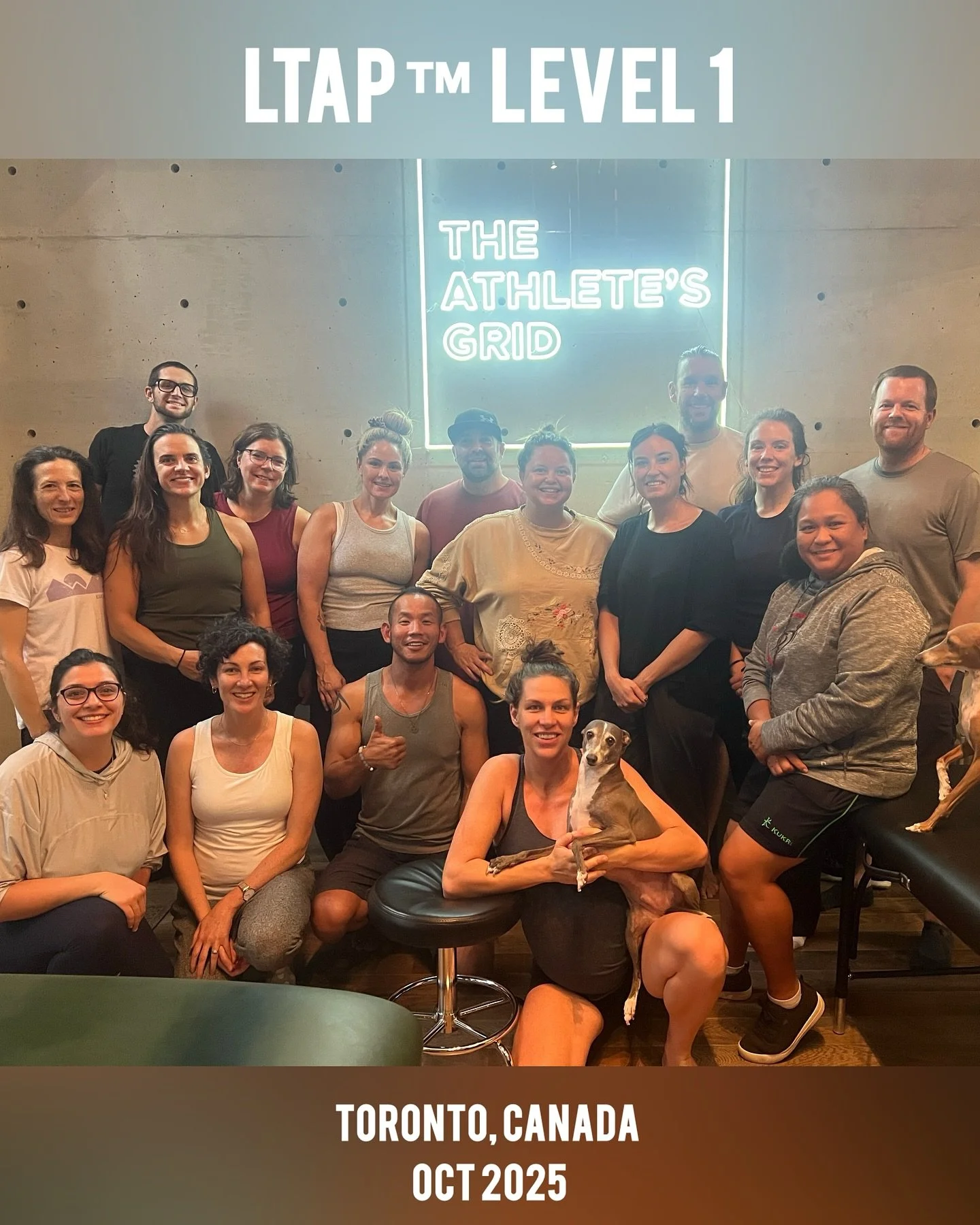 Another AMAZING group of professionals this weekend at the LTAP&trade; Level 1 in-person course in Toronto at @theathletesgrid thanks to @doc.wishloff for hosting!

Thanks to @dommyhartley for being the best teaching assistant and not hating me for o