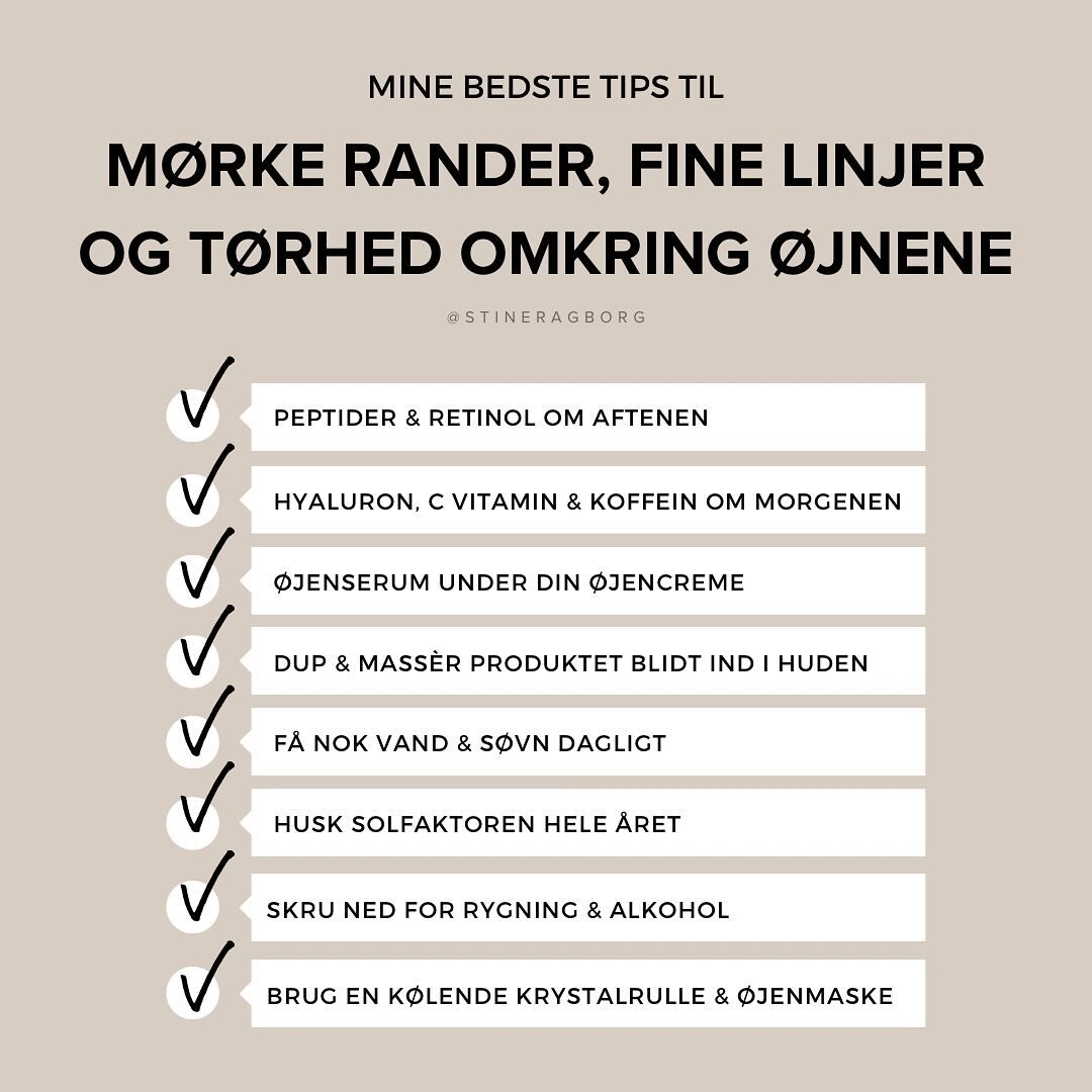 Vigtigst af alt 👀⬇️

1️⃣ V&aelig;r&rsquo; realistisk i dine m&aring;l med huden

2️⃣ Undg&aring; at sammenligne dig med folk p&aring; sociale medier - ingen ligner et filter i virkeligheden!

3️⃣ Vi er mennesker med mimik, hvor b&aring;de smil og t&