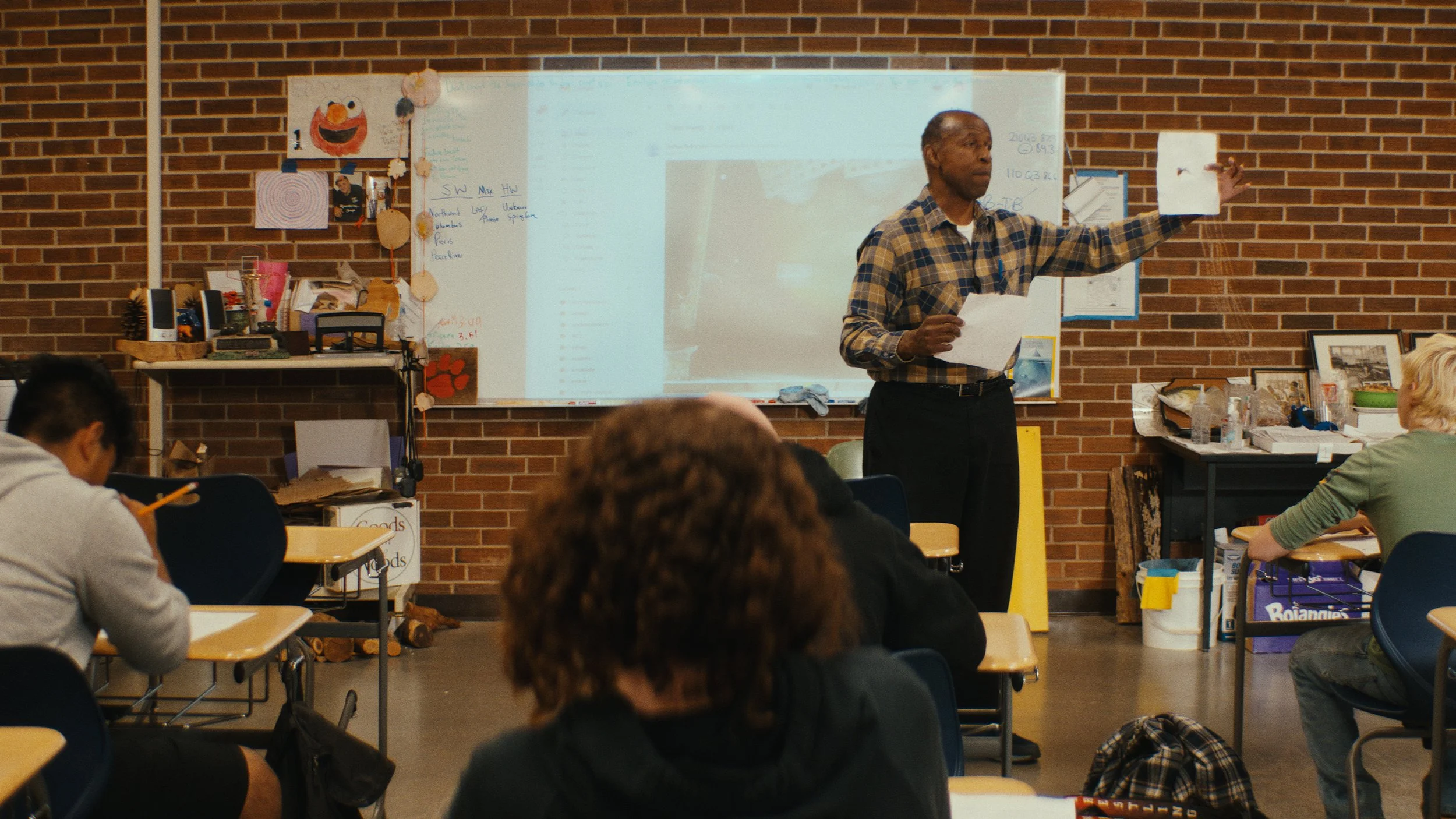 High school paper and pulp teacher Wendell Godfrey teaching class.jpg