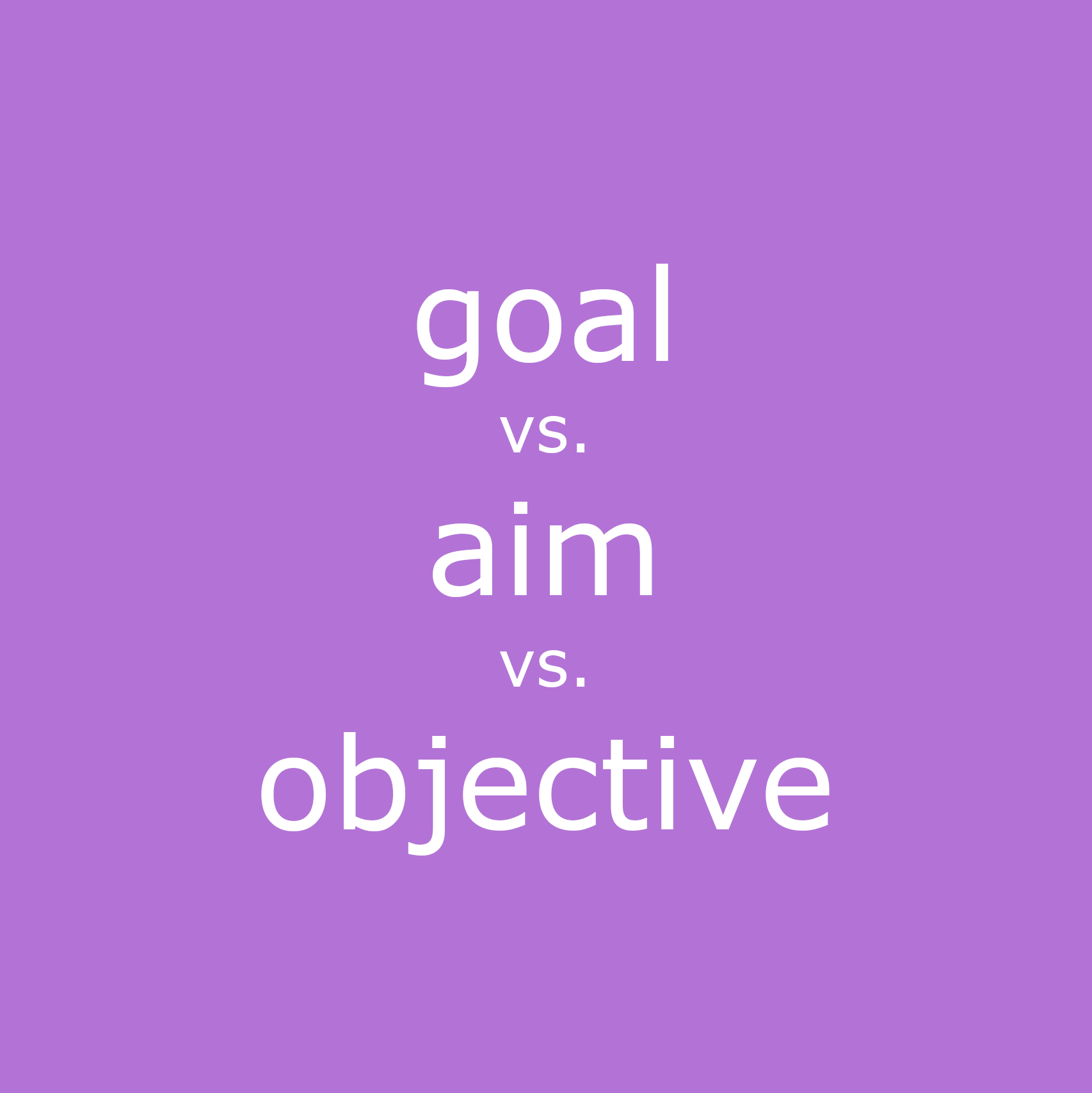 goal vs. aim vs. objective
