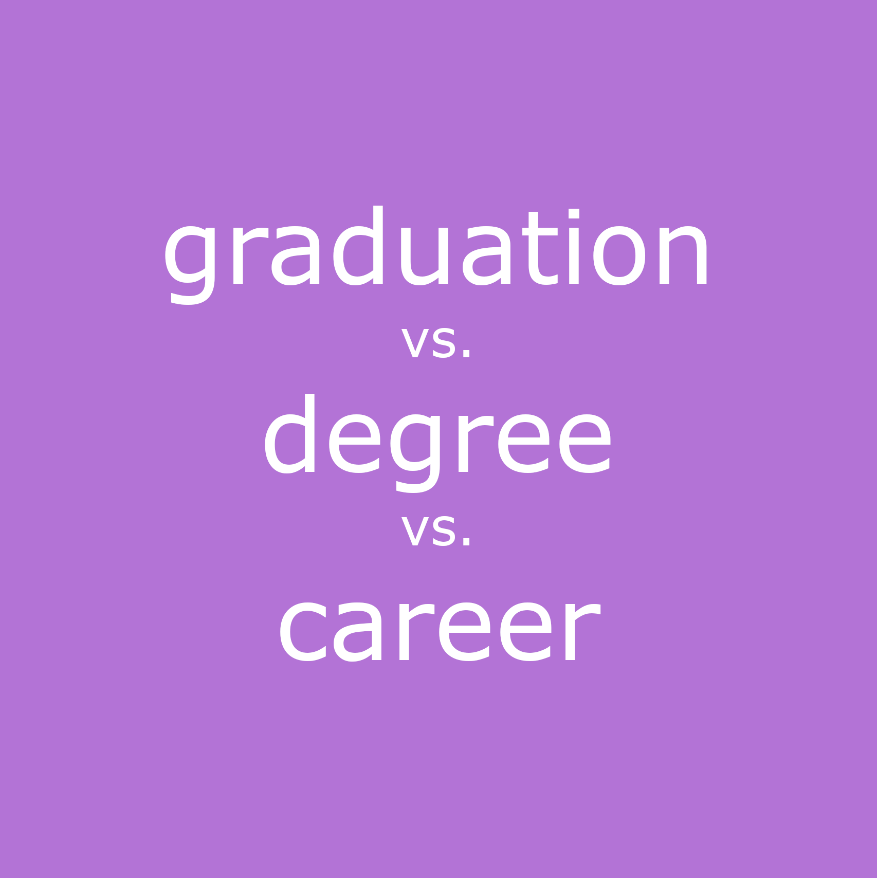 graduation vs. degree vs. career