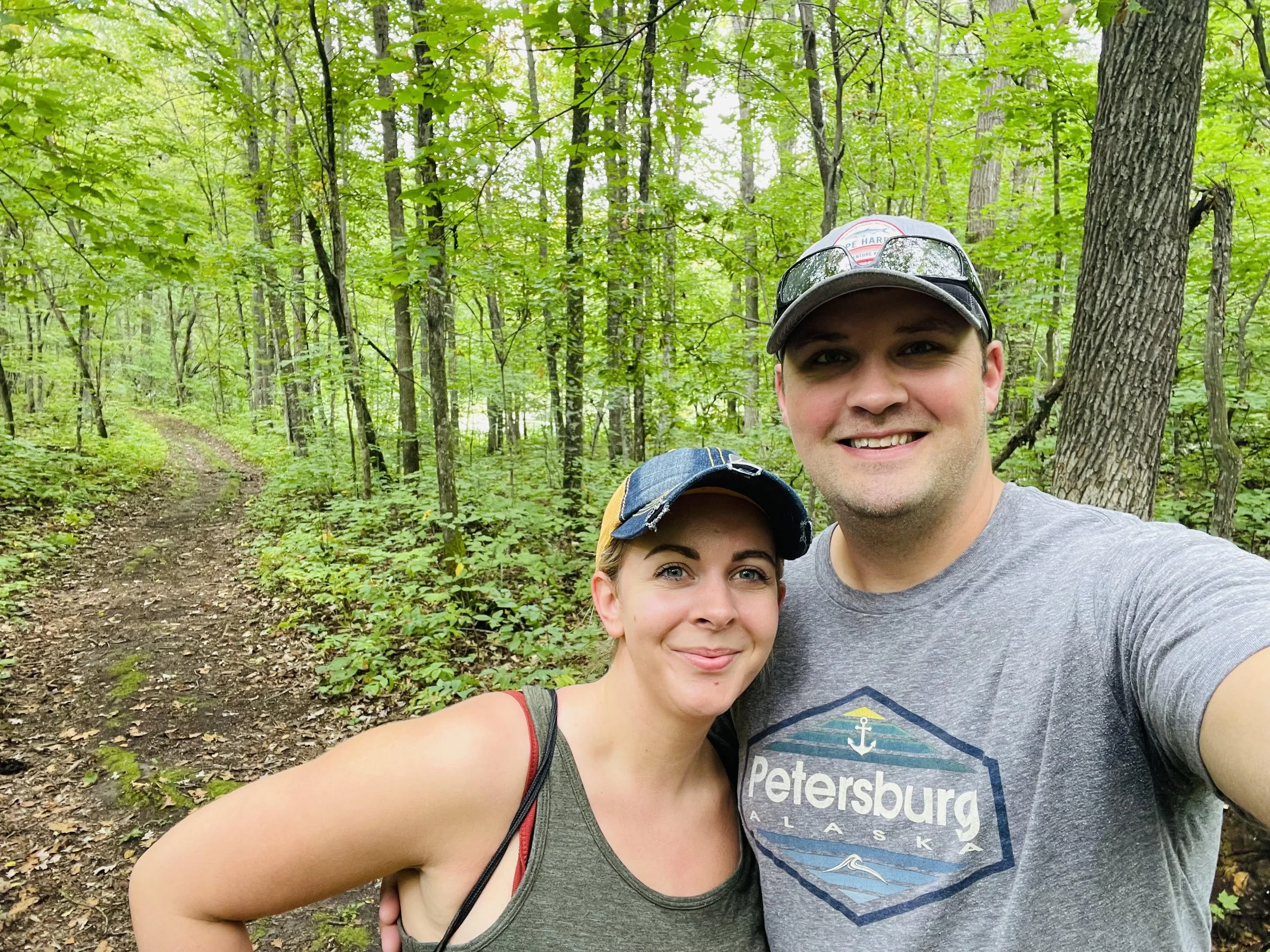 Couple hiking in Detroit Lakes, Minnesota
