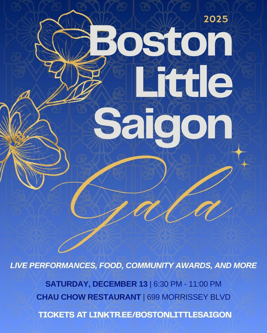 Join us for Boston Little Saigon&rsquo;s Third Gala &amp; Awards &mdash; an evening of culture, connection, and celebration!
Enjoy a 7-course dinner, live performances, and honor those shaping our vibrant community.

Links in Bio
🎟 Tickets: link.bos
