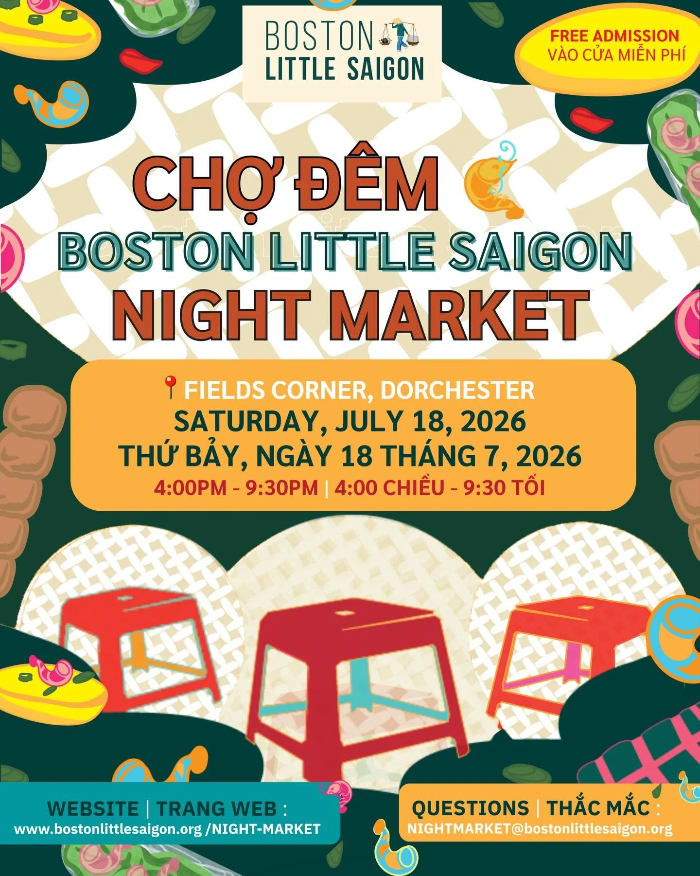 Boston Little Saigon is working up a whole feast for the senses this summer 🔥

From sizzling skewers and street snacks to sweet treats, cultural performances, games, music, and nonstop community fun for all ages, Chợ Đ&ecirc;m Boston Little Saigon N