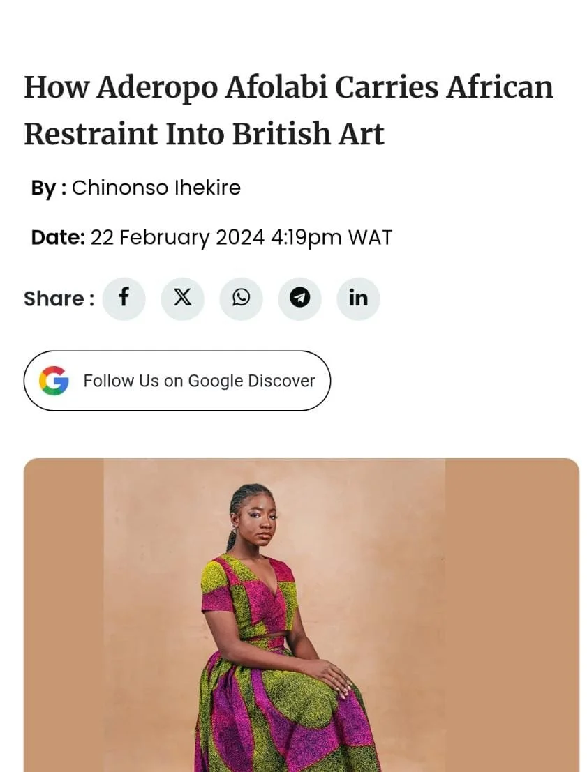 How Aderopo Afolabi Carries African Restraint Into British Art